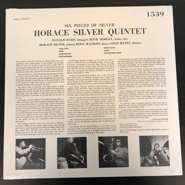 The Horace Silver Quintet : 6 Pieces Of Silver (LP, Album, Ltd, RM, 180)