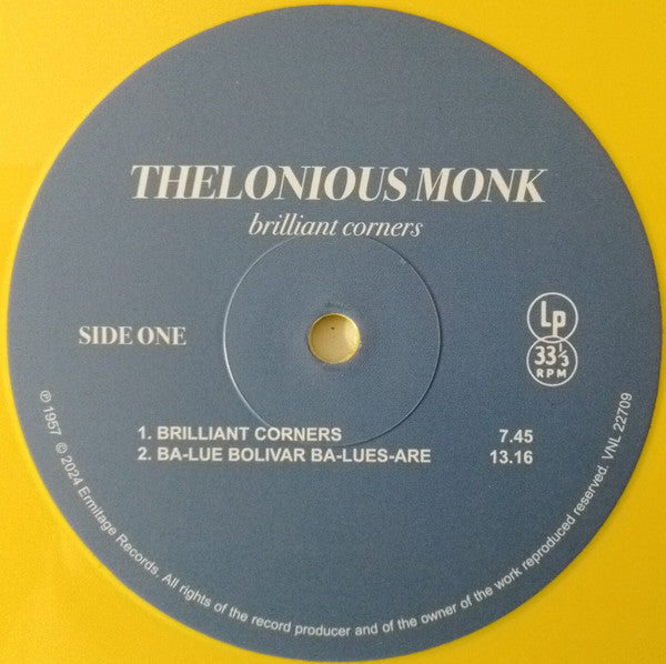 Thelonious Monk : Brilliant Corners (LP, Album, S/Edition, Yel)