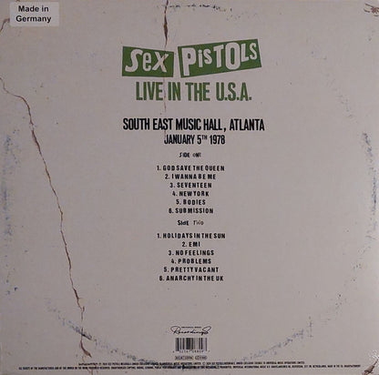 Sex Pistols : Live In The U.S.A. (South East Music Hall, Atlanta) (January 5th 1978) (LP, Ltd, Red)