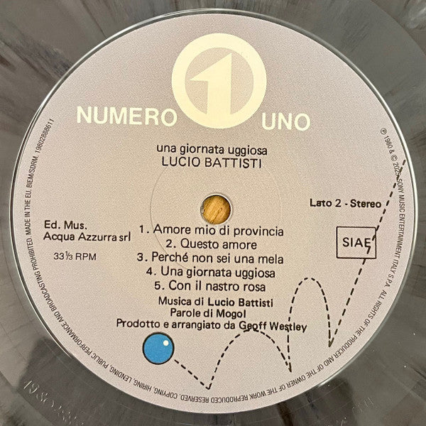 Lucio Battisti : Una Giornata Uggiosa (LP, Album, Ltd, RM, RP, Whi)
