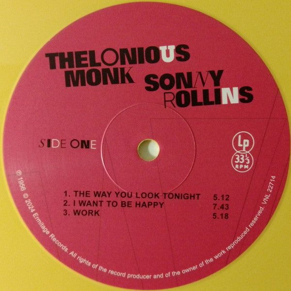 Thelonious Monk / Sonny Rollins : Thelonious Monk / Sonny Rollins (LP, Comp, RE, S/Edition, Yel)