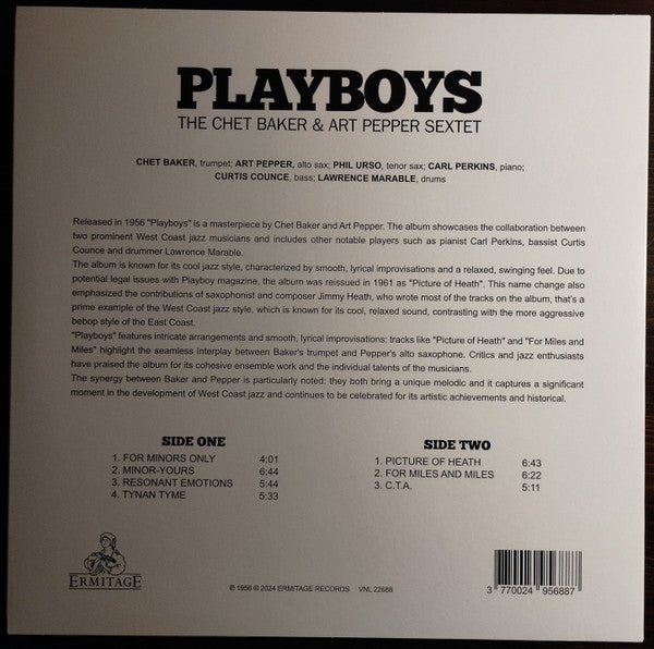 The Chet Baker-Art Pepper Sextet : Playboys (LP, Ltd, Yel)
