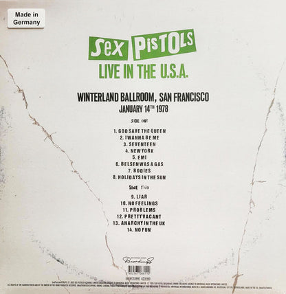 Sex Pistols : Live In The US (Winterland Ballroom, San Francisco) (January 14th 1978) (LP, Ltd, Blu)