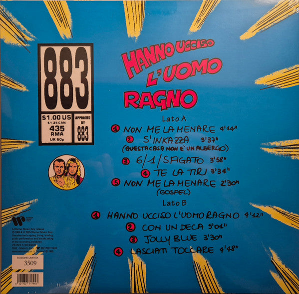 883 : Hanno Ucciso L'Uomo Ragno (LP, Album, Ltd, Num, Pic)