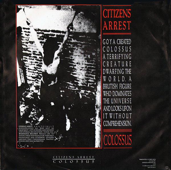 Citizens Arrest : Colossus (LP, Album, RP)