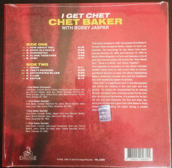 Chet Baker, Bobby Jaspar : I get Chet (LP)