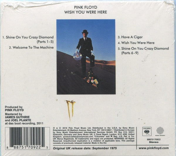 Pink Floyd : Wish You Were Here (CD, Album, RE, RM, Dig)