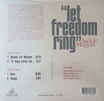 Jackie McLean : Let Freedom Ring (LP, Album, RE, Yel)