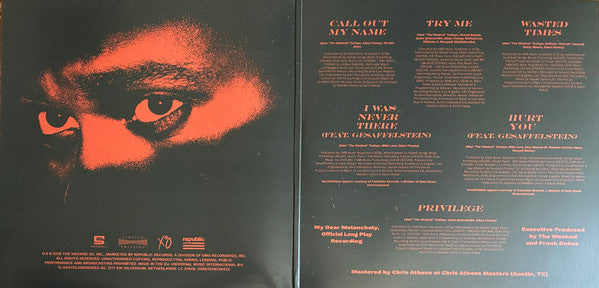 The Weeknd : My Dear Melancholy, (LP, S/Sided, EP, Etch, RE)