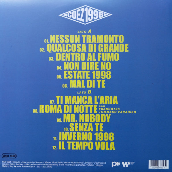 Coez : 1998 (LP, Album, Vin)