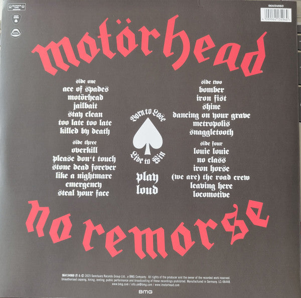 Motörhead : No Remorse (2xLP, Album, Comp, Ltd, RE, Red)