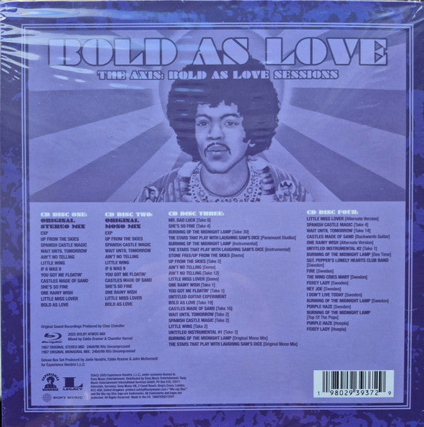 The Jimi Hendrix Experience : Bold As Love (The Axis: Bold As Love Sessions) (CD, Album, RE, RM + CD, Album, Mono, RE, RM + 2xCD)