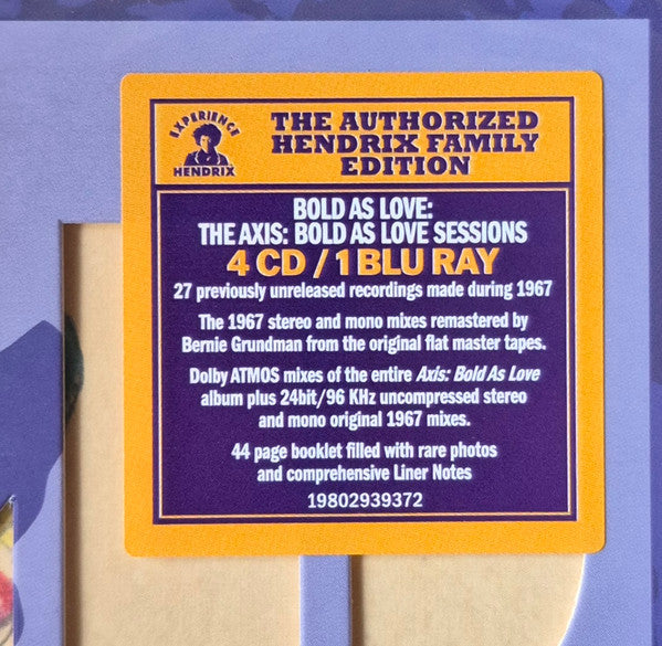 The Jimi Hendrix Experience : Bold As Love (The Axis: Bold As Love Sessions) (CD, Album, RE, RM + CD, Album, Mono, RE, RM + 2xCD)