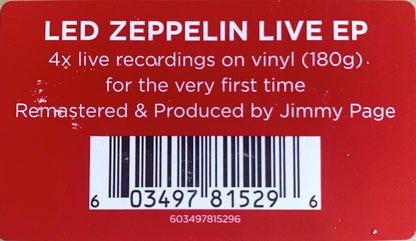 Led Zeppelin : Live EP (LP, EP, Comp)
