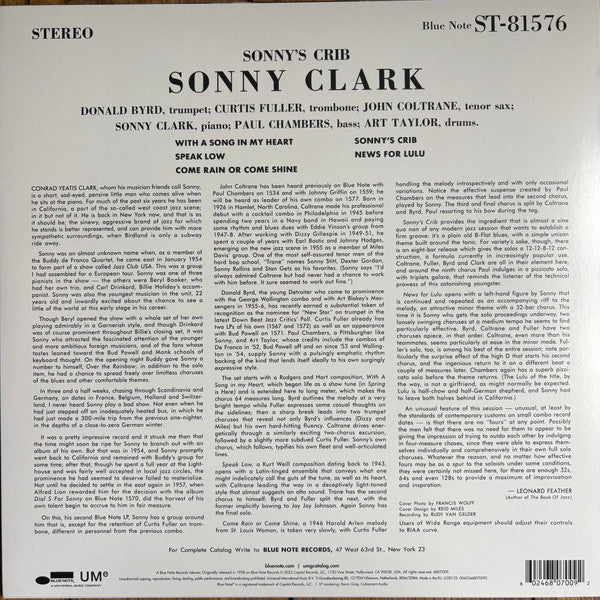 Sonny Clark : Sonny's Crib (LP, Album, RE, 180)