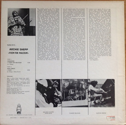 Archie Shepp : Poem For Malcom (LP, Album, RE)