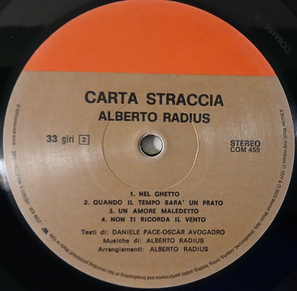 Alberto Radius : Carta Straccia (LP, Ltd, Num, RE)