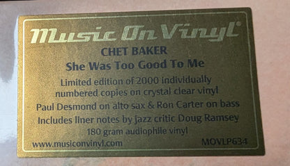 Chet Baker : She Was Too Good To Me (LP, Album, Num, RE, Cry)