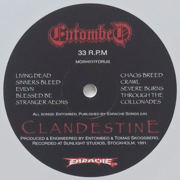 Entombed : Clandestine (LP, Album, Ltd, RE, RM, RP, Whi)