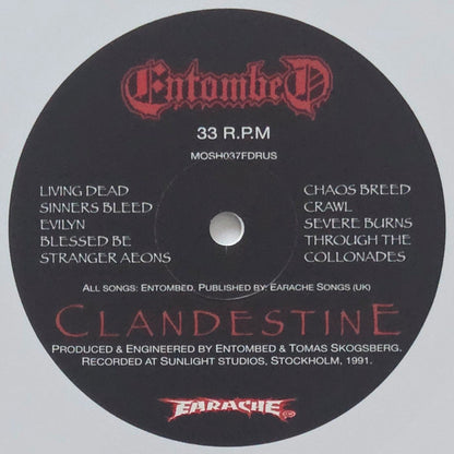 Entombed : Clandestine (LP, Album, Ltd, RE, RM, RP, Whi)
