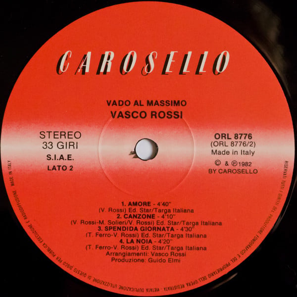 Vasco Rossi : Vado Al Massimo (LP, Album, RE)