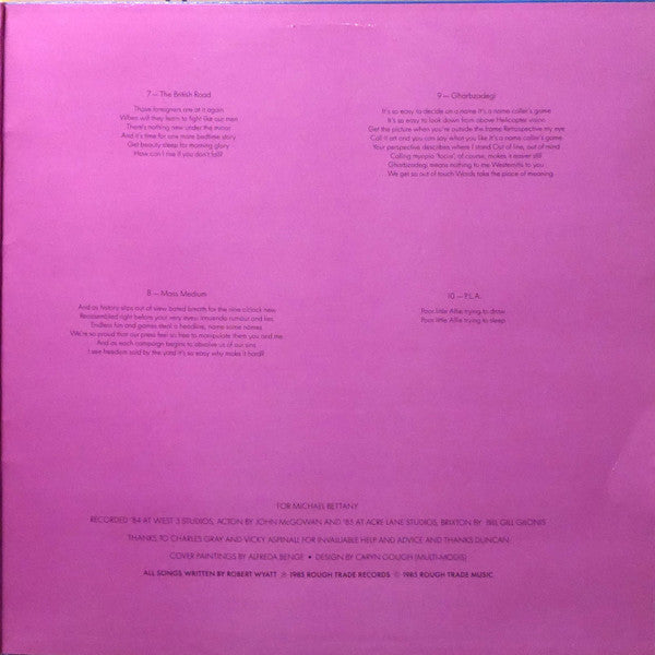 Robert Wyatt : Old Rottenhat (LP, Album, Gat)