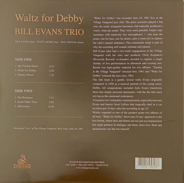 Bill Evans Trio* with Scott LaFaro And Paul Motian : Waltz For Debby (LP, Album, Ltd, RE, yel)