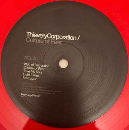 Thievery Corporation : Culture Of Fear (LP, Red + LP, S/Sided, Etch + Album, RSD, Ltd, RE)