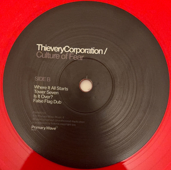 Thievery Corporation : Culture Of Fear (LP, Red + LP, S/Sided, Etch + Album, RSD, Ltd, RE)