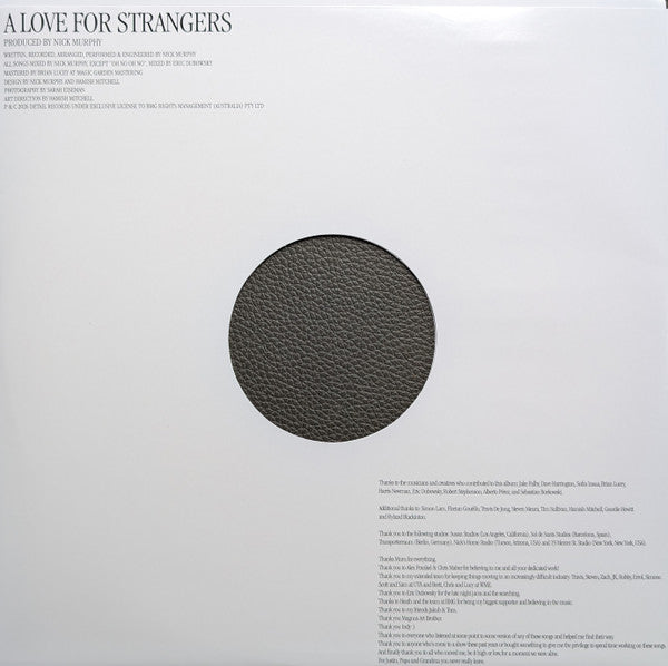 Chet Faker : A Love For Strangers (LP, Album, Tra)