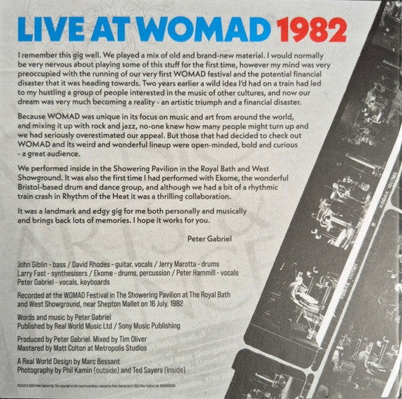 Peter Gabriel : Live At WOMAD 1982 (CD, Album)