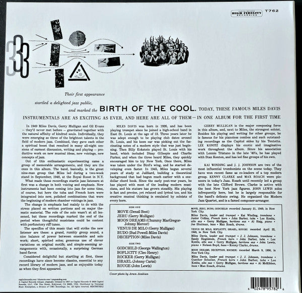 Miles Davis : Birth Of The Cool (LP, Album, Comp, Mono, RE, 180)