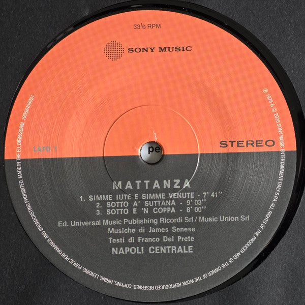 Napoli Centrale : Mattanza (LP, Album, Ltd, Num, RE, RM, S/Edition, 180)