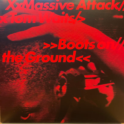 Massive Attack X Tom Waits : Boots On The Ground (12", Single, Bioplastic, Ltd, Blu)