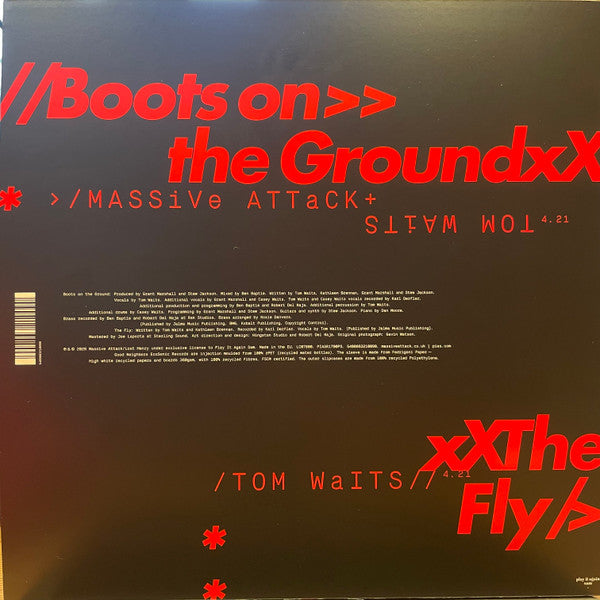 Massive Attack X Tom Waits : Boots On The Ground (12", Single, Bioplastic, Ltd, Blu)