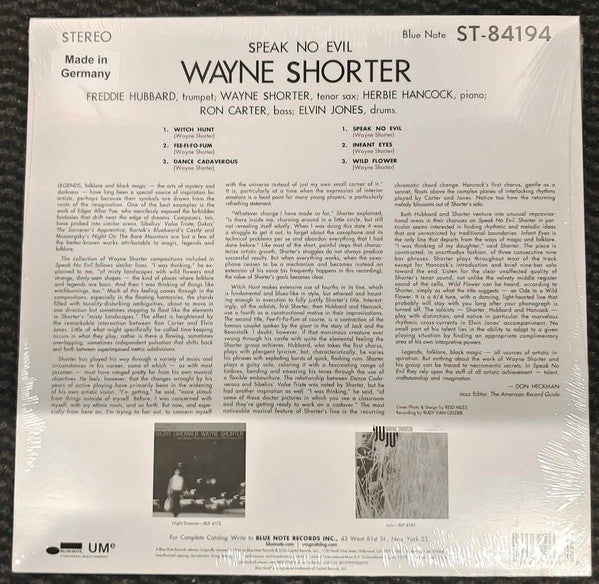 Wayne Shorter : Speak No Evil (LP, Album, RE, 140)