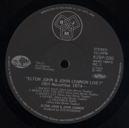 Elton John & John Lennon : Live! 28 November 1974 (LP)