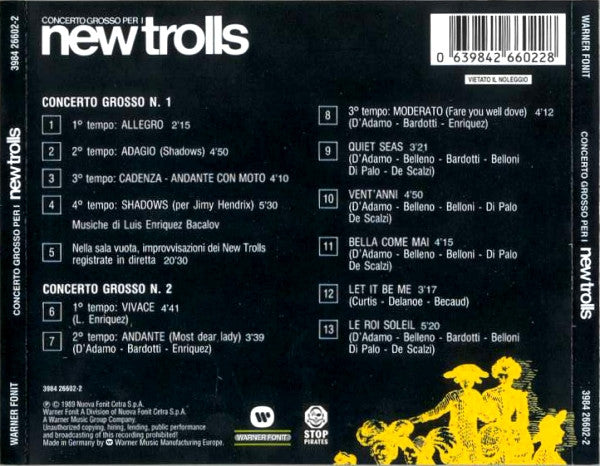 New Trolls : Concerto Grosso Per I New Trolls (CD, Comp, RE)