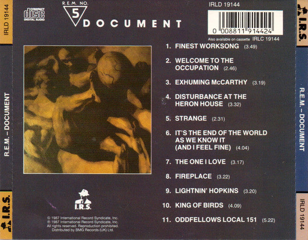 R.E.M. : Document (CD, Album, RE, RP)