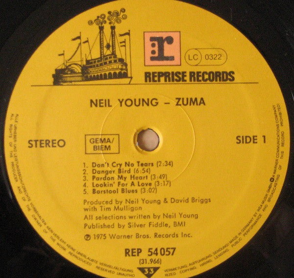 Neil Young With Crazy Horse : Zuma (LP, Album, RE)