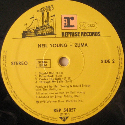 Neil Young With Crazy Horse : Zuma (LP, Album, RE)