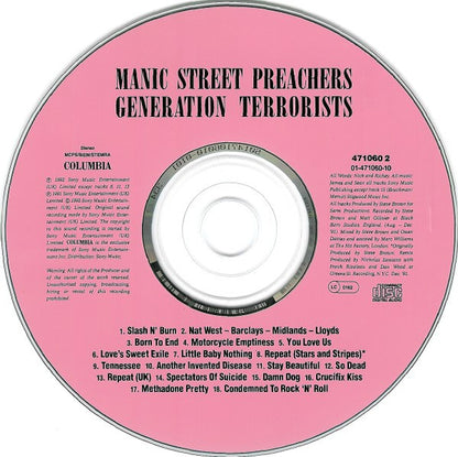 Manic Street Preachers : Generation Terrorists (CD, Album, RP)