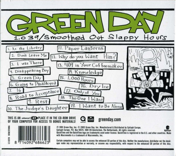 Green Day : 1,039/Smoothed Out Slappy Hours (CD, Comp, Enh, RE, RM, Dig)