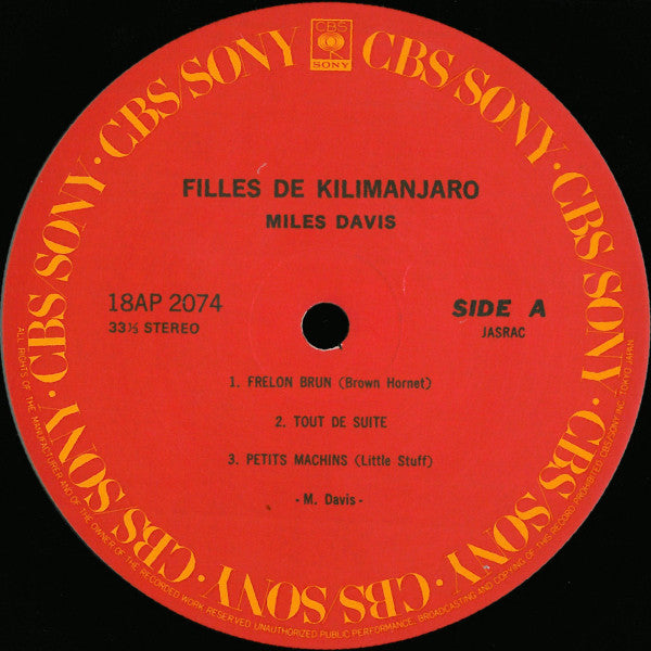 Miles Davis : Filles De Kilimanjaro (LP, Album, RE)