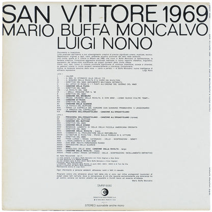 Mario Buffa Moncalvo, Luigi Nono : San Vittore 1969 (LP, Album)