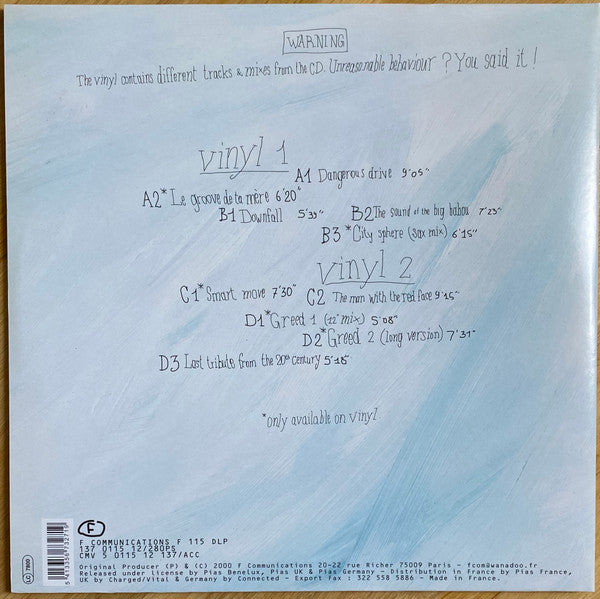 Laurent Garnier : Unreasonable Behaviour (2xLP, Album, RE)