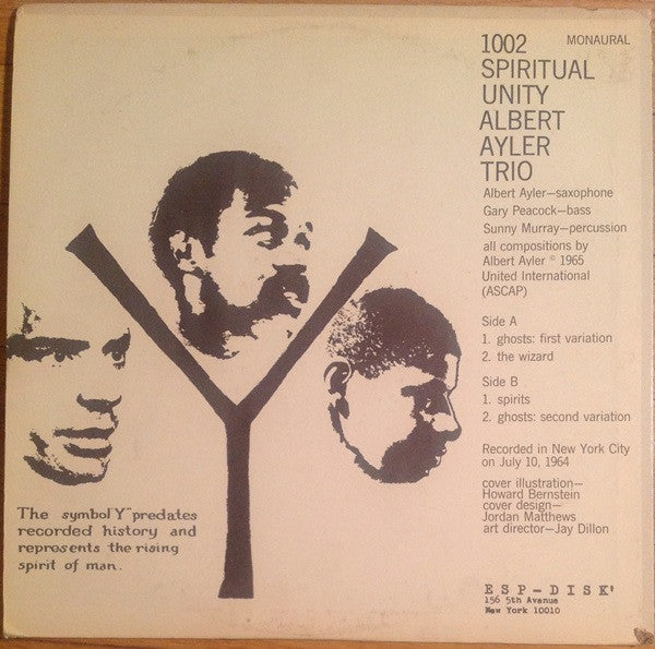 Albert Ayler Trio : Spiritual Unity (LP, Album, Mono, RE)