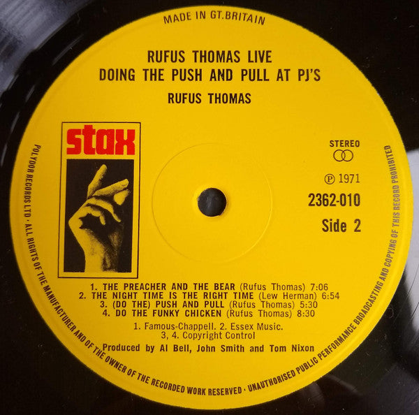 Rufus Thomas : Rufus Thomas Live Doing The Push & Pull At P.J.'s (LP, Album)