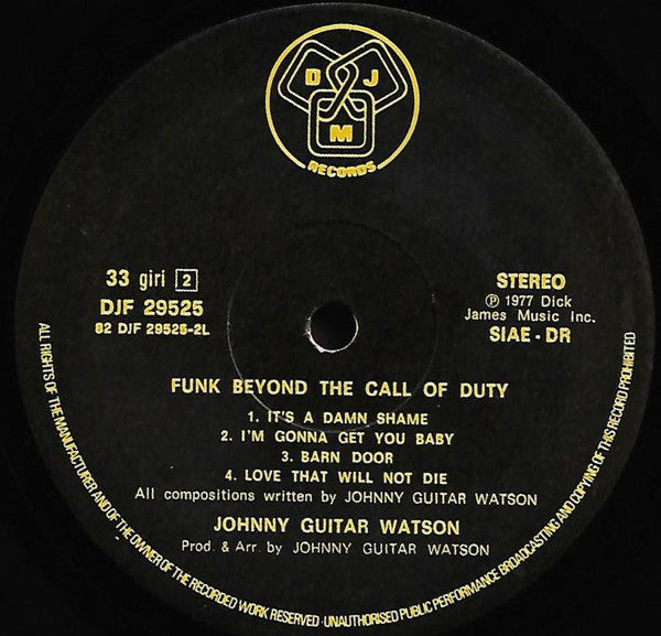 Johnny Guitar Watson : Funk Beyond The Call Of Duty (LP, Album)