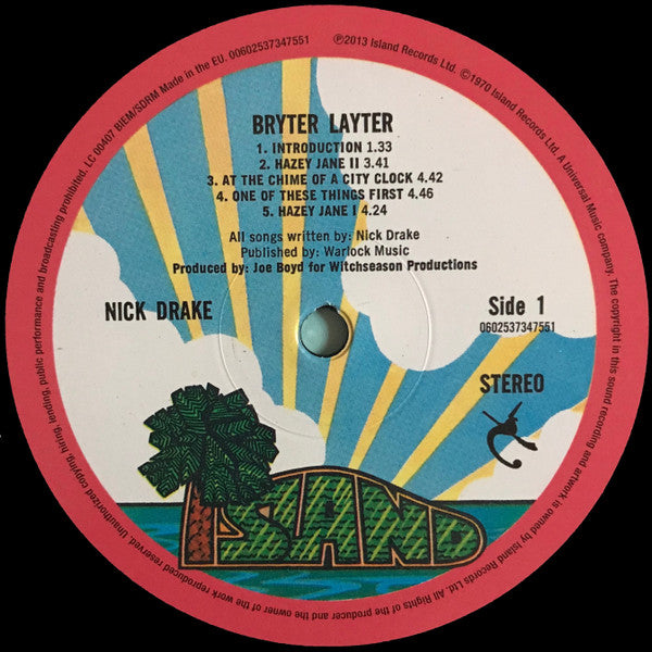 Nick Drake : Bryter Layter (LP, Album, RE, RM, 180)